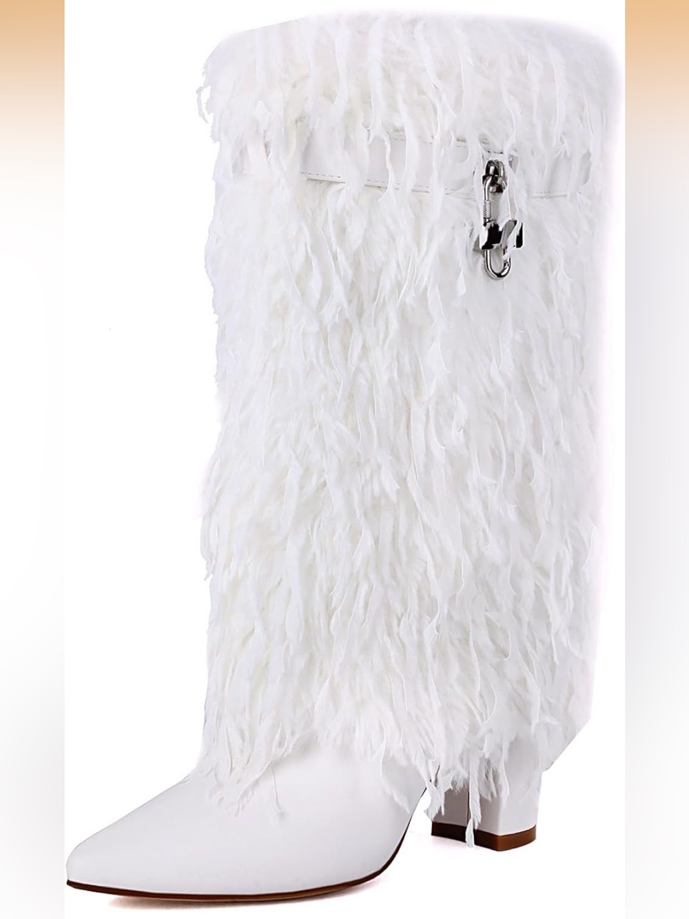 Aijivou White Feather-Trim Midi Skirt - Women